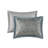 5 Piece Queen Bedspread - , Teal Throw Pillows 100% Microfiber Reverse Cotton Fill, Captivating Grey Border With Stylish