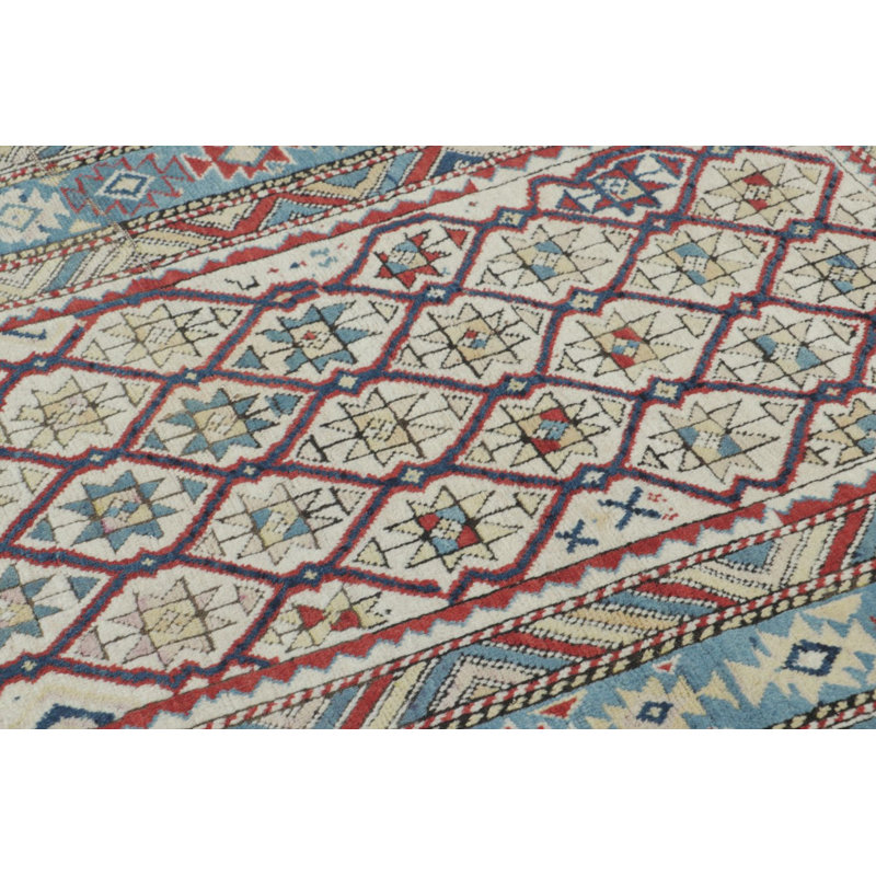 Vintage Shirvan Square Rug With Polychromatic Geometric Patterns - Rug & Kilim