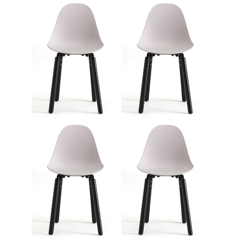 TA Side & Dining Chair (Set of 4), Cool Gray/Black