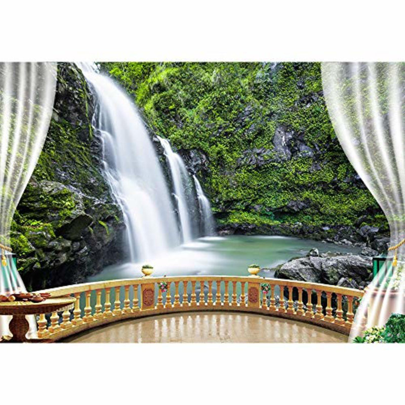 Murale vue naturelle de faux balcon, L 100 po x l 144 po