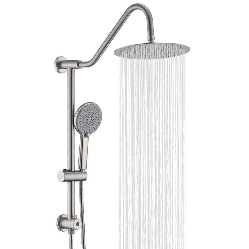 Rain Dual Shower Head 1.8 GPM with Aerating, Brushed Nickel