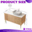 Meuble-lavabo de salle de bain avec lavabo, armoire autoportante en contreplaqué de 48 po, 1 porte et 2 tiroirs