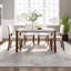 Ensemble de mobilier de salle à manger moderne 5 pièces, coin repas pour 4 personnes pour la cuisine, table de style faux marbre de 46 po et 4 chaises rembourrées avec pieds en bois d'hévéa massif