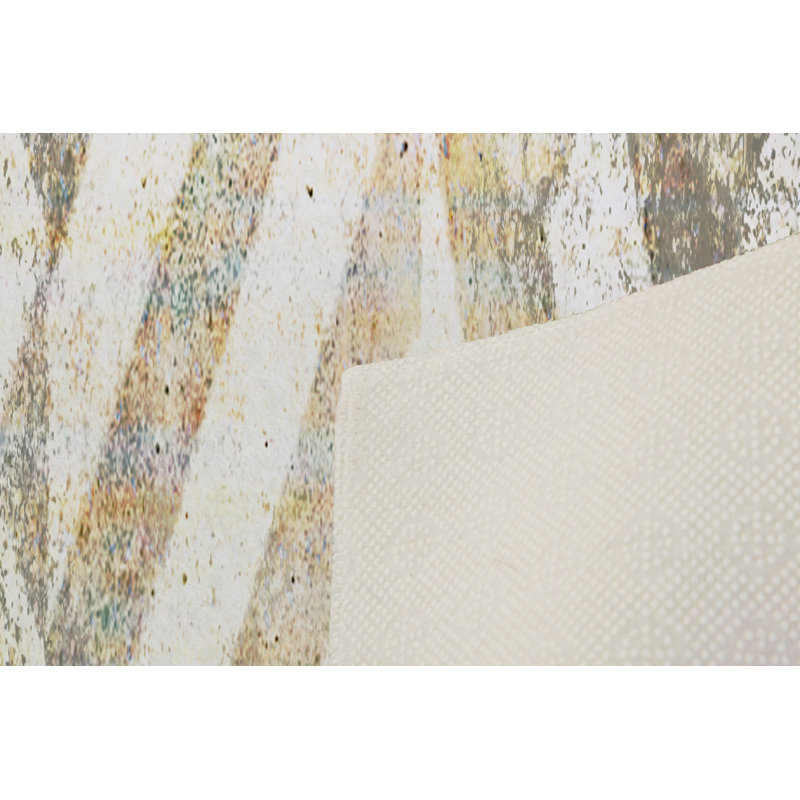 Luxurious Woven Carpet 5.2 x 7.5 ft, 100% Polyester, 0.4 in Pile Height | Antibacterial, Non-Slip PVC Dot Underside, Machine Washable | Elegant 3D Digital Print Design, Perfect for Living Room & Bedroom Décor