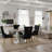 Modern 5-Piece Rectangular Faux Marble Dining Set with Upholstered Chairs-1912724043