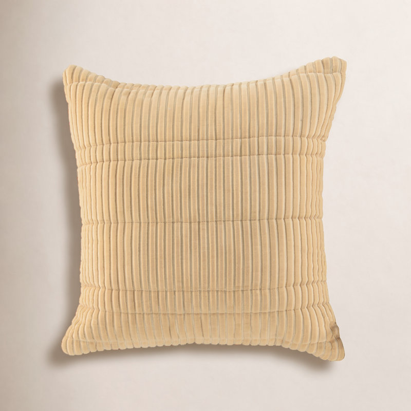100% Cotton Throw Pillow, Gold, Down Alternative