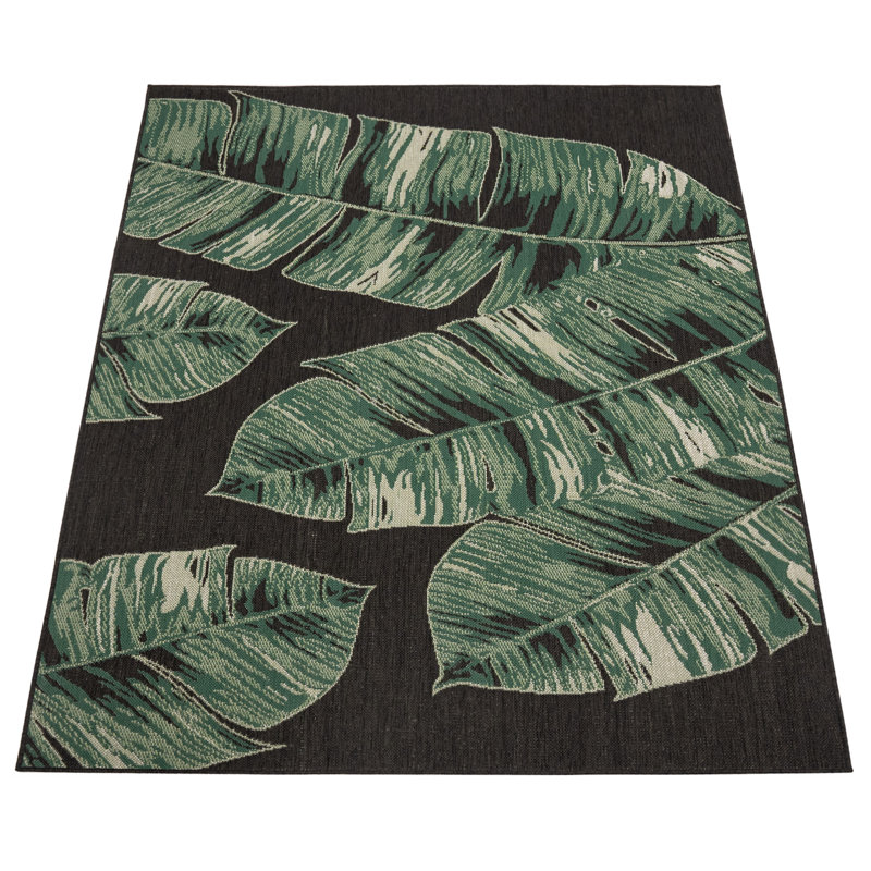 Mousoulita Floral Indoor / Outdoor Rug, Rectangle 2'8" x 4'11"
