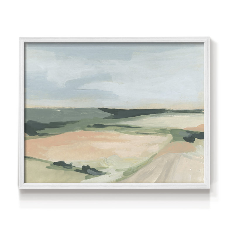 «Pastel Plains I», reproduction encadrée, H 11 po x l 14 po, Blanc