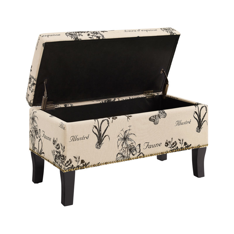 Pierro Upholstered Storage Bench, Botanical