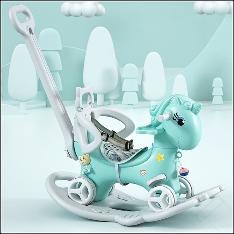 Cheval à bascule pour tout-petits, balançoire à vélo d'équilibre avec poignée, dossier et planche d'équilibre pour bébé fille et garçon, licorne