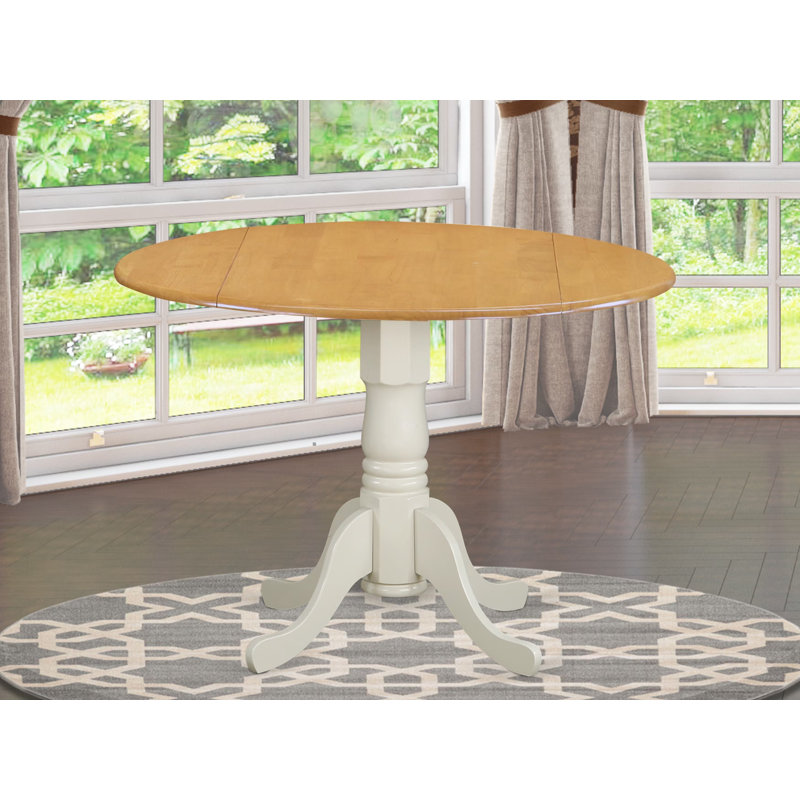 Table de salle à manger moderne Philipston, Oak, Lin blanc