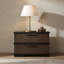 Mobilier de chambre à coucher à 2 tiroirs et 2 tiroirs à finition bicolore brun et noir