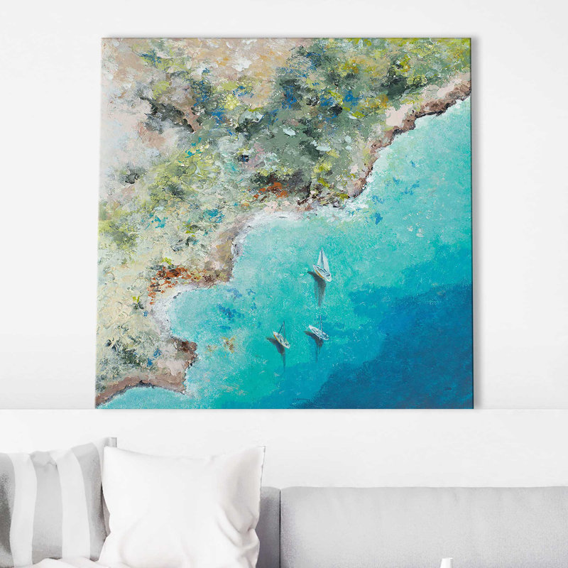 «Playa Escondida From Above (Square)» par Patricia Pinto, reproduction, Toile tendue, H 28 po x l 28 po x P 1,5 po