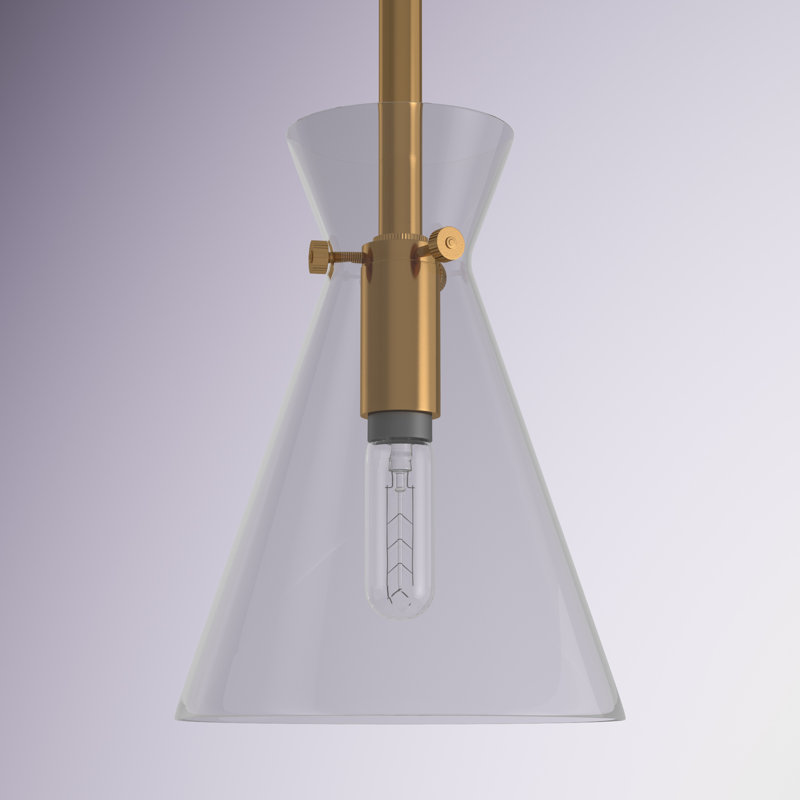 Luminaire suspendu conique à 1 lumière Jaylah, Or doux