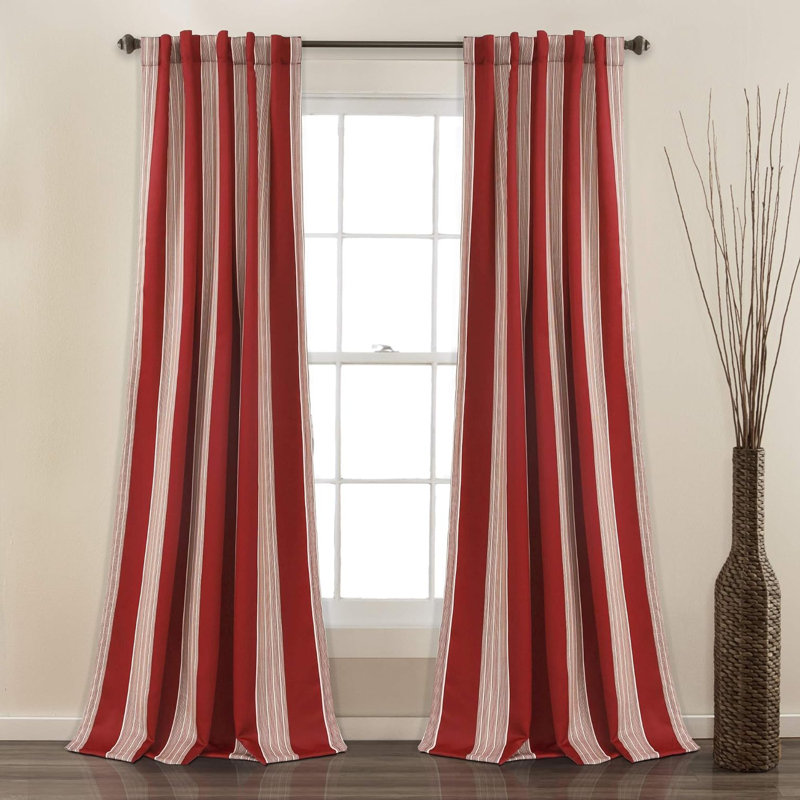 Julia Room Darkening Sliding Panel Pair, Red, 52" W x 84" L