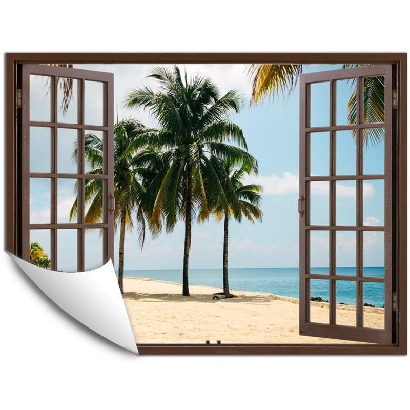 Window Brown Scenery Peel & Stick Border, 24" W x 32" L