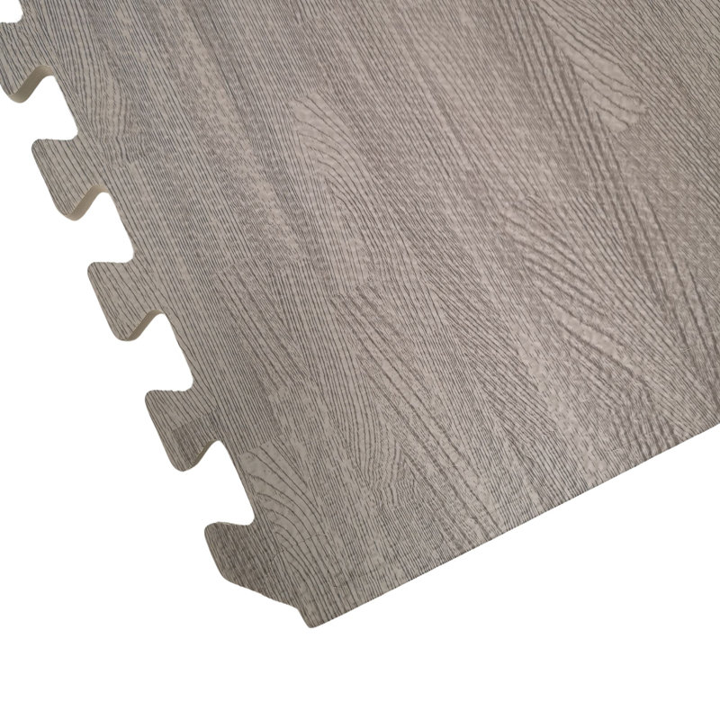 Samuel Alexander 12 Piece Grey Wood Effect EVA Foam Floor Protective Tiles Mats 60x60cm Each Set For Gyms, Kitchens, Garages, Camping, Kids Play Matting, Flooring Mats Set Covers 4.32 sqm (46.5 sq ft)