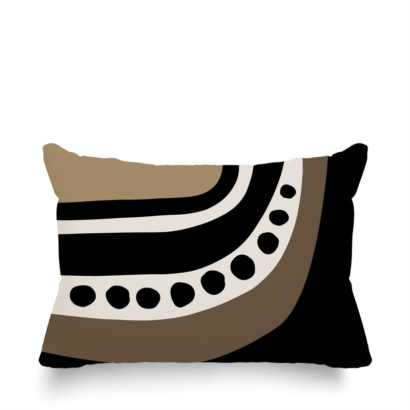 Coussin lombaire réversible intérieur / extérieur Sofi Minimalist, H 14 po x l 20 po, Noir, noir, noir, noir