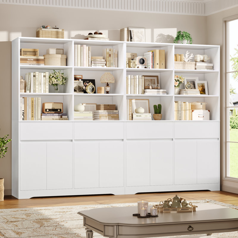 47.2" W Tall Bookshelf And Bookcase, 6 Tier Bookcase For Home Office, Living Room, White