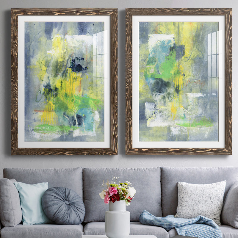 Sweet Things I - ensemble de 2 peintures encadrées, H 31,5 po x l 23,5 po x P 1 po, Cadre noyer