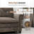 158" Modular Sectional Sofa with 2 Ottomans, Oversized U-Shaped Deep Seat Couch in Chenille with Nailhead Trim-1212547733-1212547736