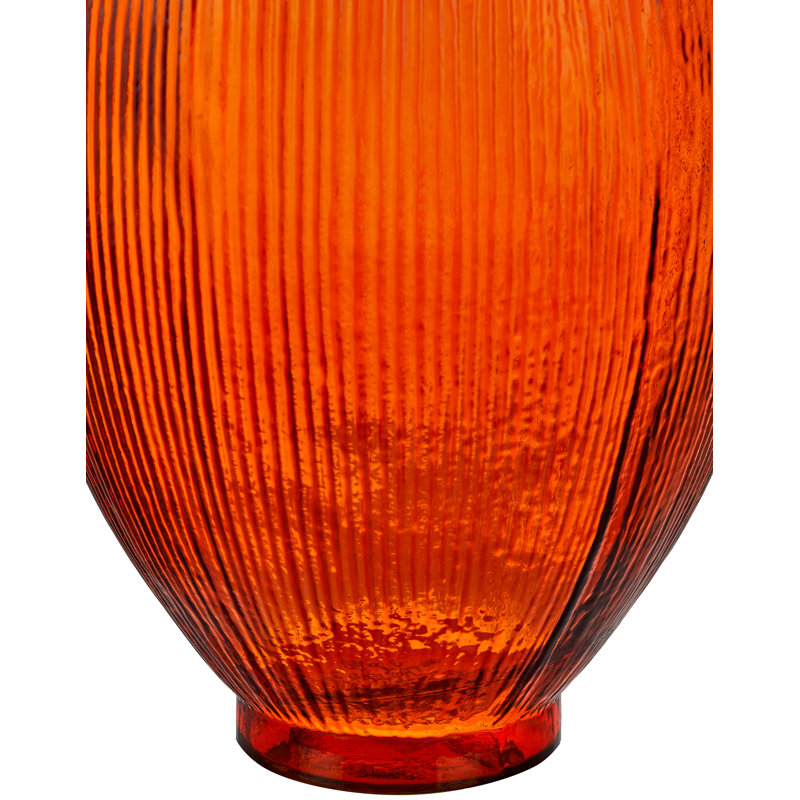 Handmade Glass Floor Vase, Orange
