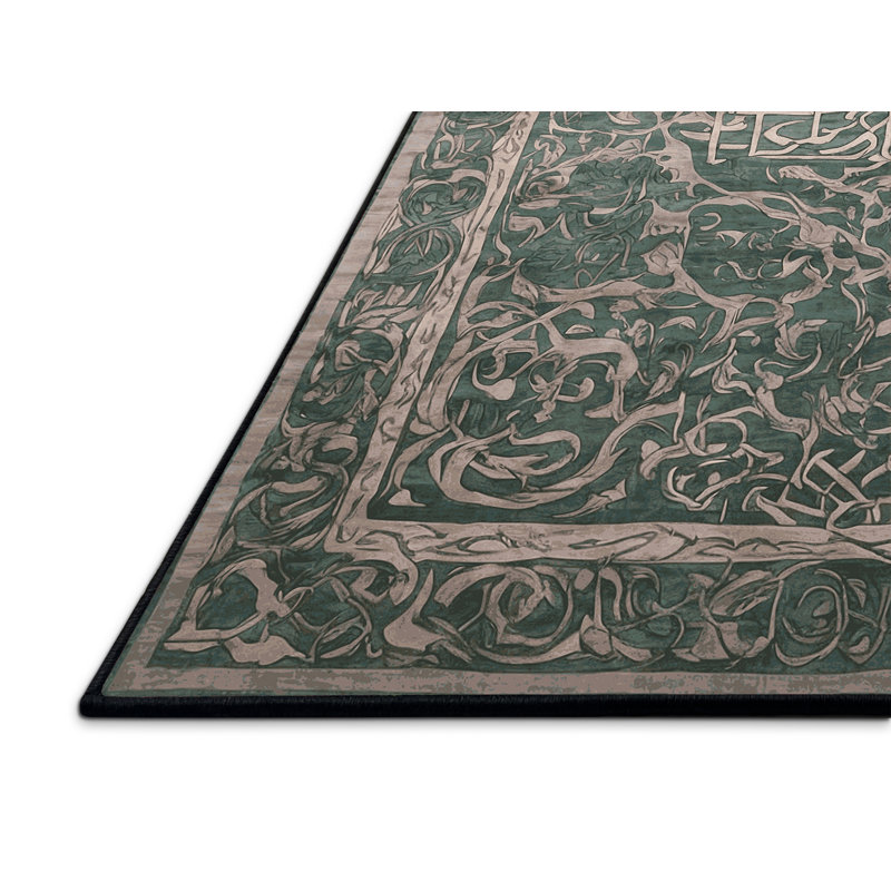 Tapis gris soyeux et moelleux, Rectangle 7 pi x 9 pi