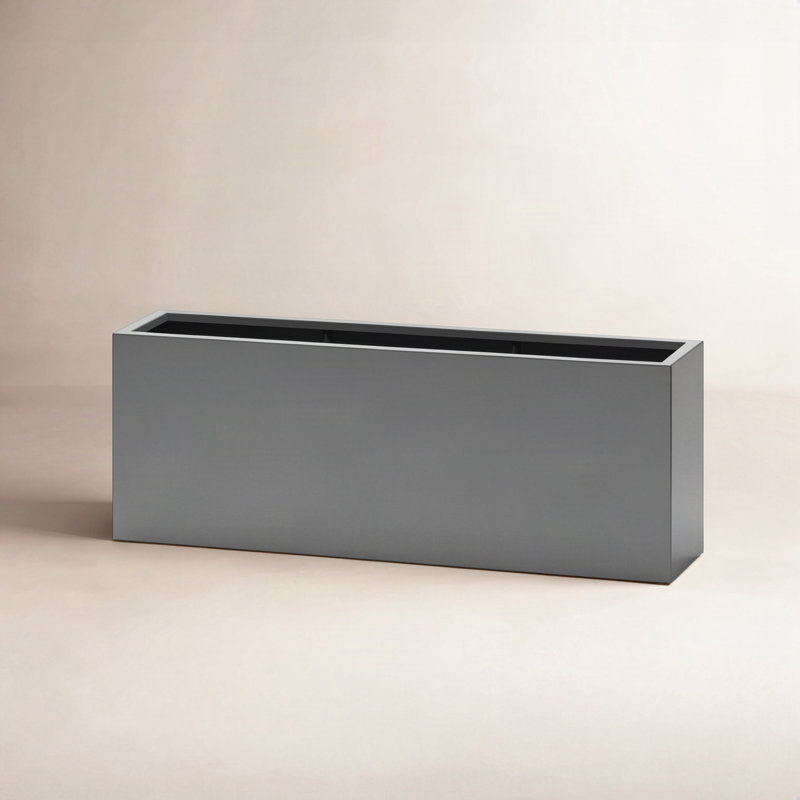 Roselia Handmade Planter Box, Gray, 24" H x 16" W x 48" D