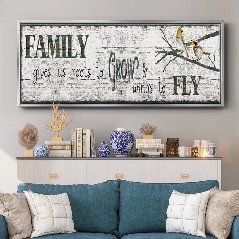 «Family Gives Us», toile encadrée, H 8 po x l 20 po