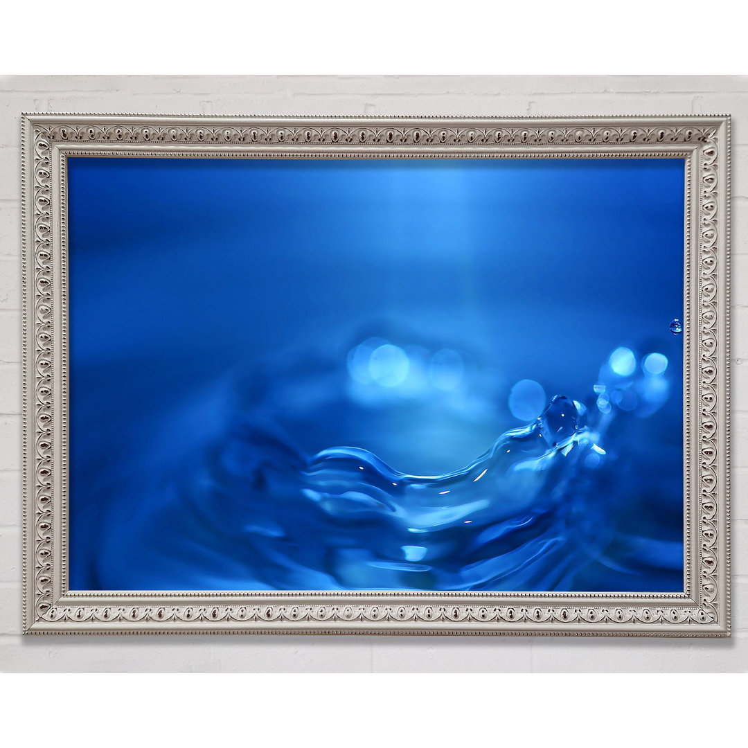 Water Splash Ripple Blue - Einzelner Bilderrahmen Kunstdrucke