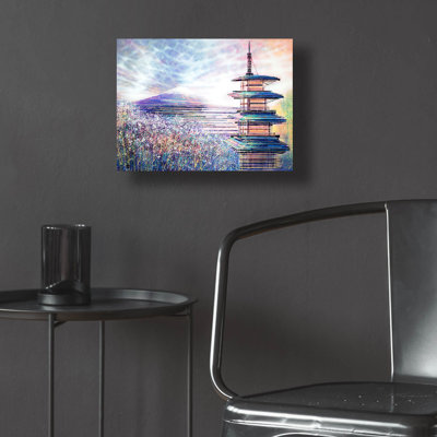 «Japon au coucher du soleil» par Marc Todd, art mural en verre acrylique