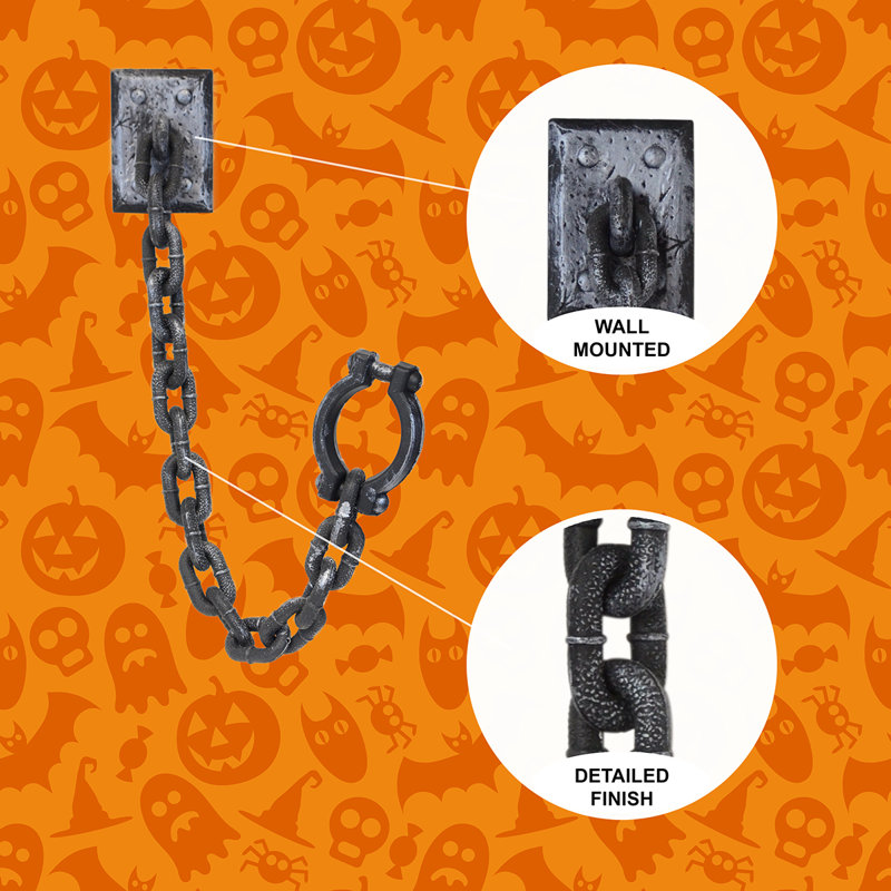 Long Wall Shackle Fake Prison Handcuffs Haunted House Prop Halloween Party Decor Long Wall Shackle Fake Prison Handcuffs Haunted House Prop Halloween Party Decor