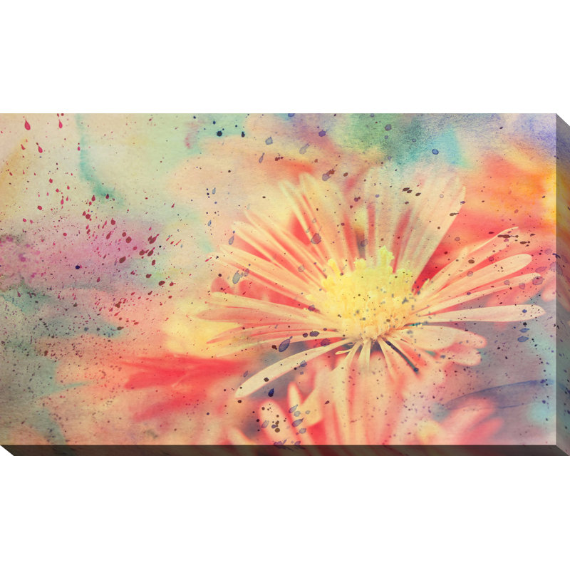 « fleur splatter », impression sur toile tendue, H 24 po x l 40 po x P 1 po