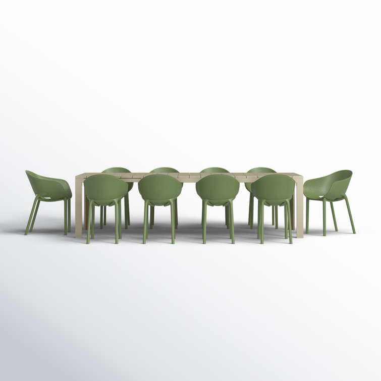 Farrah Euro Café Rectangular 10 - Person 110" Long Dining Set