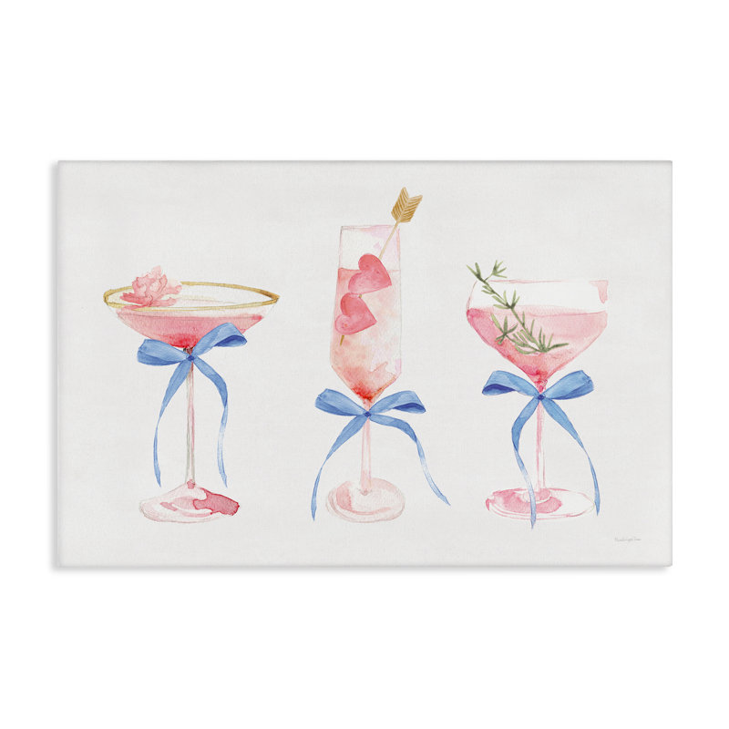 Toile Flirty Champagne Cocktail, design par Mercedes Lopez Charro, H 20 po x l 30 po