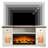 Wrought Studio™ White 80 Inch  TV Stand With 36" Fireplace & LED Lights.