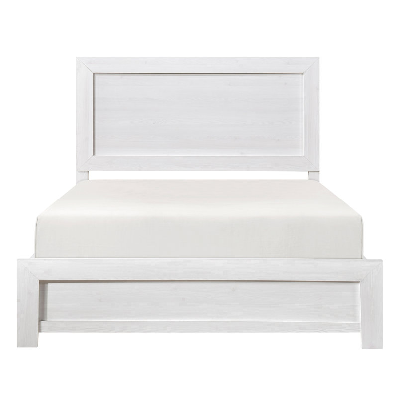 Lit à panneau en bois, Blanc, Grand lit