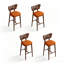 Chaise d'appoint en noyer massif (ensemble de 4)-133330475-133330476