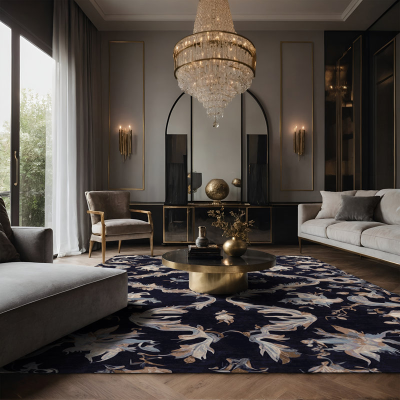 Tapis mauve soyeux et moelleux, Rectangulaire 3 pi x 5 pi