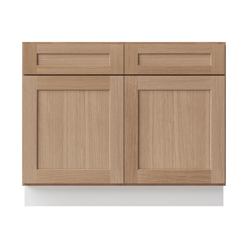 Armoire de cuisine à base d'évier en bois de chêne massif avec portes à fermeture en douceur de style Shaker de L 42 po x H 34,5 po x P 24 po Sinber