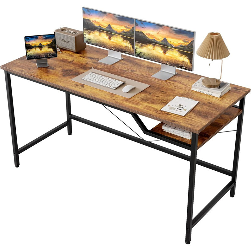 Bureau d'ordinateur 48 po x 24 po, bureau de jeu pour petits espaces, table de style simple et moderne pour bureau à domicile, table d'écriture pour étudiant (tablette, brun rustique, 48 po)