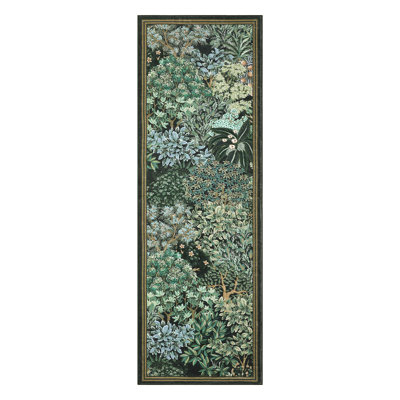 Botanical Forest Area Rug for Living Room, Washable Jungle Soft Low Pile Floor Cover, Non Slip Stain Resistant Carpet