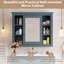 Armoire murale de salle de bain peu encombrante - Grand miroir avec étagère ouverte à 6 niveaux-333647514