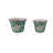 Set Of 2 Ceramic Planters With Embossed Floral Detailing And Scalloped Rims