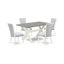 Ensemble de salle à manger 5 pièces comprenant une table rectangulaire à pattes en X et 4 chaises Parson rembourrées en lin gris, 91 x 152 cm, multicolore-986784948-986784949-986903573