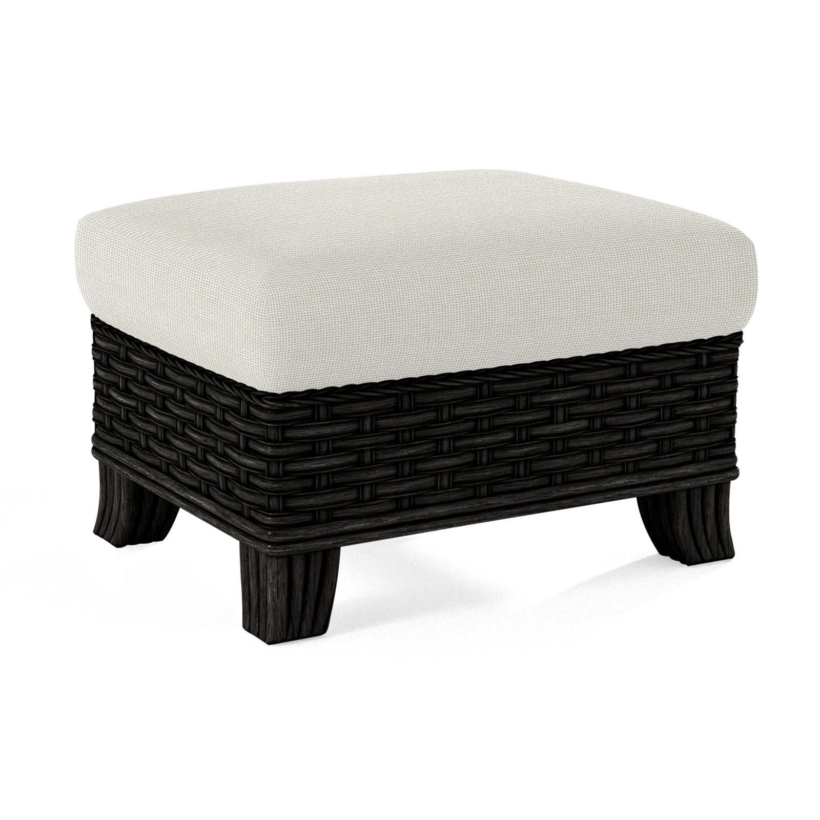 Somerset Upholstered Ottoman, Black, Vanilla Crypton Performance