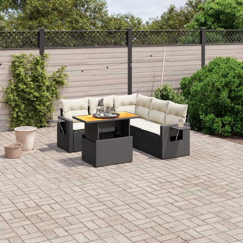 Vidaxl Garden Sofa Set Black, Cream White