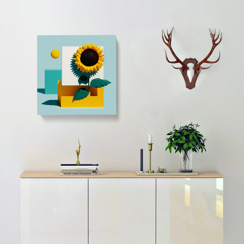 Modern Wall Art - Wrapped Canvas - Framed Print, 50cm H x 50cm W x 3cm D