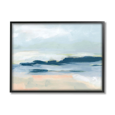 " Abstract Beach Coast Landscape " by June Erica Vess Painting Print