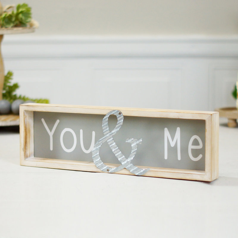 Enseigne en bois «You & Me» 16 po